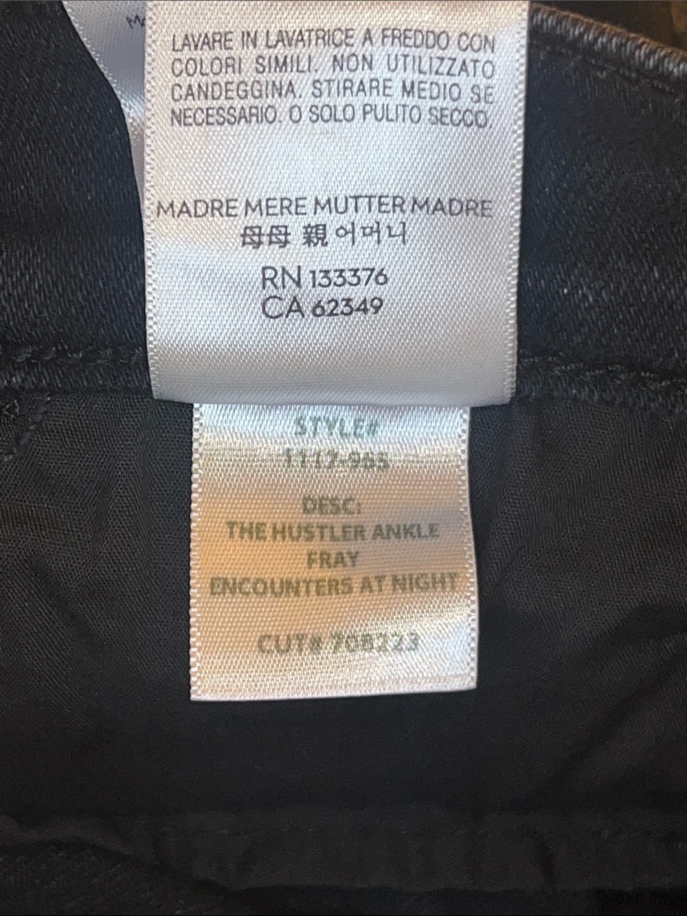 MOTHER Hustler Ankle Fray Crop Flare High Rise Washed Black Jeans 29 - Picture 11 of 14
